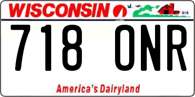 WI license plate 718ONR