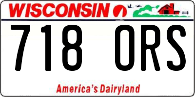 WI license plate 718ORS