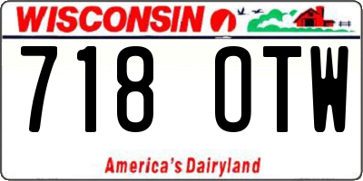 WI license plate 718OTW