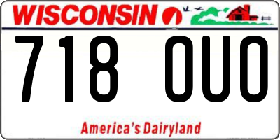 WI license plate 718OUO