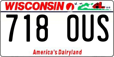 WI license plate 718OUS