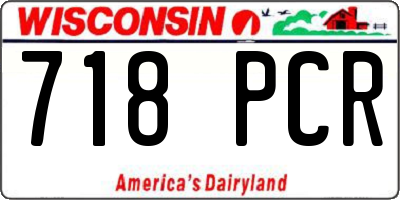 WI license plate 718PCR