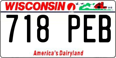 WI license plate 718PEB