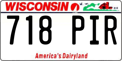 WI license plate 718PIR