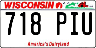 WI license plate 718PIU