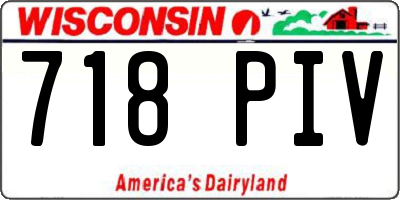 WI license plate 718PIV
