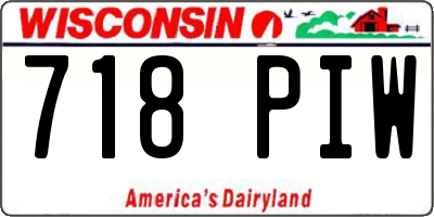 WI license plate 718PIW