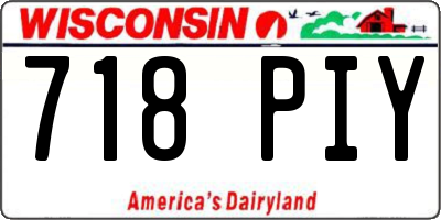 WI license plate 718PIY