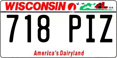 WI license plate 718PIZ