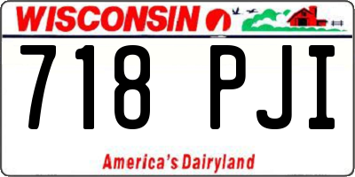 WI license plate 718PJI