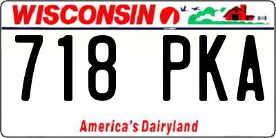 WI license plate 718PKA