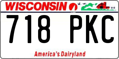 WI license plate 718PKC
