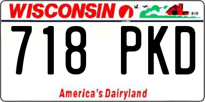 WI license plate 718PKD
