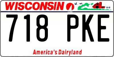 WI license plate 718PKE