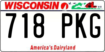WI license plate 718PKG