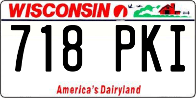 WI license plate 718PKI