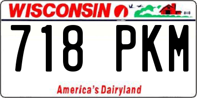 WI license plate 718PKM