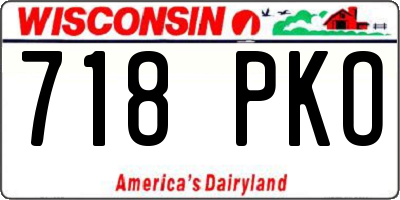 WI license plate 718PKO