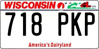 WI license plate 718PKP