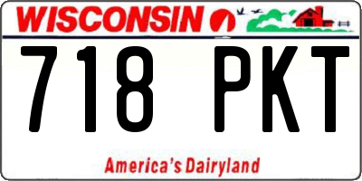 WI license plate 718PKT