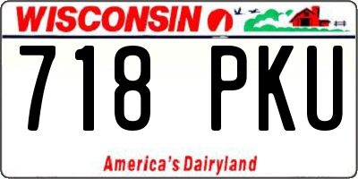 WI license plate 718PKU