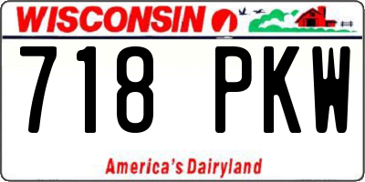 WI license plate 718PKW