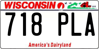 WI license plate 718PLA