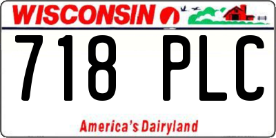 WI license plate 718PLC
