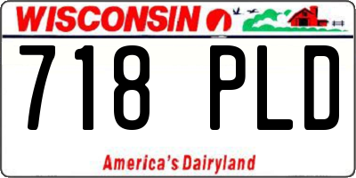 WI license plate 718PLD