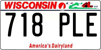WI license plate 718PLE