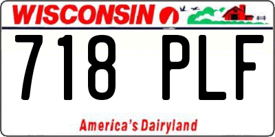WI license plate 718PLF