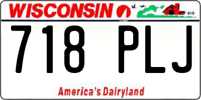 WI license plate 718PLJ