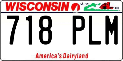 WI license plate 718PLM