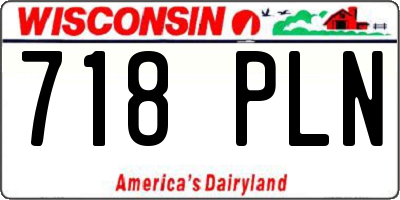 WI license plate 718PLN