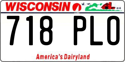 WI license plate 718PLO