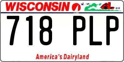 WI license plate 718PLP