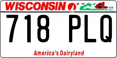 WI license plate 718PLQ