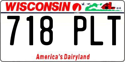 WI license plate 718PLT