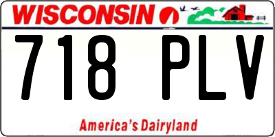 WI license plate 718PLV