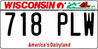 WI license plate 718PLW