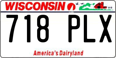 WI license plate 718PLX