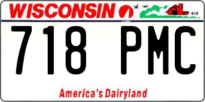 WI license plate 718PMC