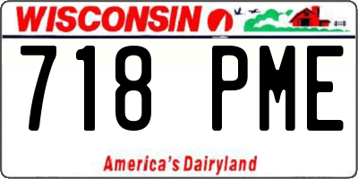 WI license plate 718PME