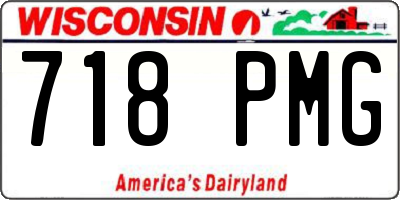 WI license plate 718PMG