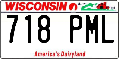 WI license plate 718PML