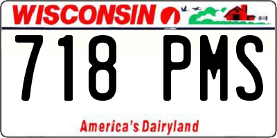 WI license plate 718PMS
