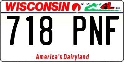 WI license plate 718PNF