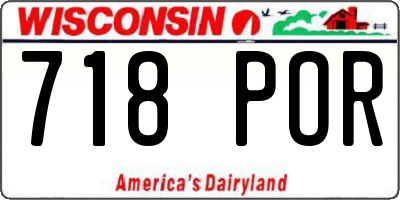 WI license plate 718POR