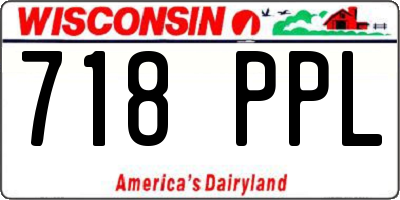 WI license plate 718PPL