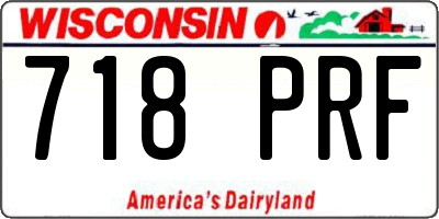 WI license plate 718PRF